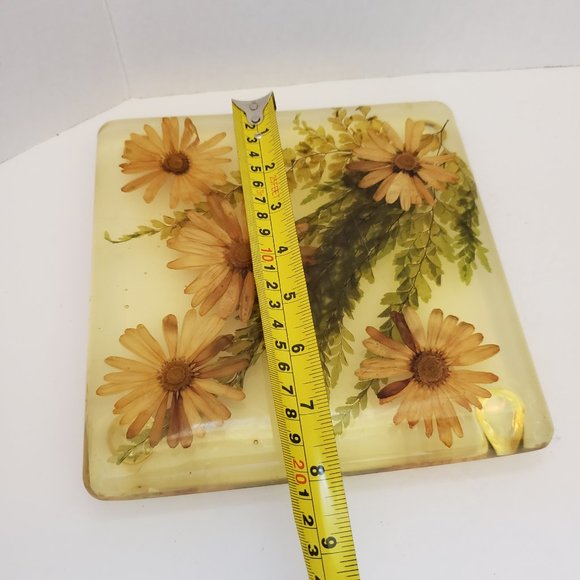 MCM Vintage Lucite Square Sunflower with Feet - Picture 3 of 7